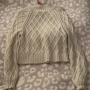 American Eagle Cropped Mock Neck Sweater
